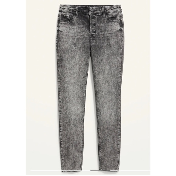 Old Navy Black High-Waisted Button-Fly Rockstar Super Skinny Ankle Jeans Size 8 - Picture 3 of 9